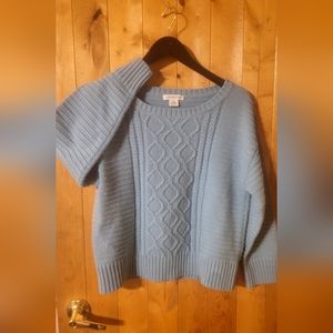 beautiful Blue 💙 Liz Claiborne cable knit sweater size large